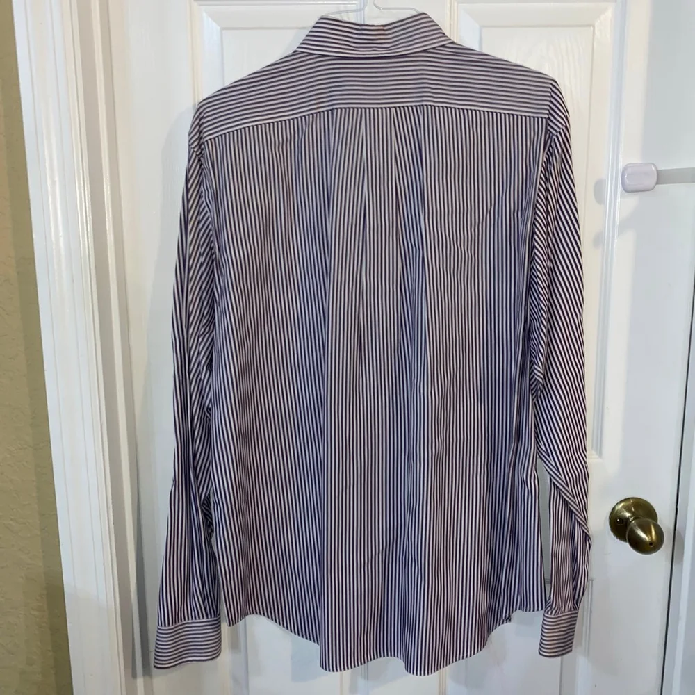 Men’s AMERICAN LIVING 100% Cotton Button Down Shirt XL Purple & White Striped